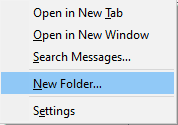 new folder thunderbird