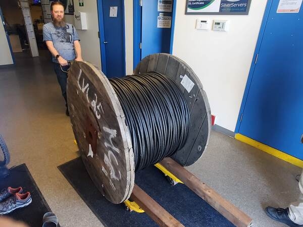 Large Wire Spool Pulled by Mickael